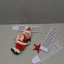 QUAAM Electric Santa Claus Climbing Ladder, Santa Claus on Ladder with Music - Christmas Tree Hanging Ornaments (White)