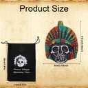 Aztec Chieftain Whistle, Ceramics Real Aztec Death Whistle with a Cloth Bag for Self Defense Collections Unique Religious Gifts Halloween Decor