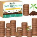 ZeeDix 50 Pcs 30mm Organic Coco Coir Pellets for Seed Starter, Compressed Coconut Coir Potting Soil for Planting, Garden Soil for Indoor Outdoor Plants Bonsai Herbs Flowers Vegetables