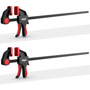 24" Bar Clamps for Woodworking, 2-Piece One-Handed Clamp/Spreader with 2.7 Inch Throat, Light-Duty Quick-Change F Clamp with 170 lbs Load Limit