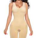 Gotoly Shapewear for Women Scoop Neck Tank Tops Bodysuits Jumpsuits Waist Trainer Full Body Shaper (Beige, X-Large/ XX-Large)