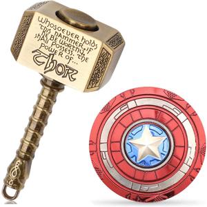 Fidget Chain Hammer Spinners Metal Cool Finger Hand Spinner Fidget Cube Block Anxiety Toy Focus Copper Fidget Toys Fingertip Gyro Stress Relief for Kids Adults(Bronze)