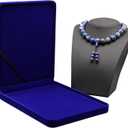 Jewelry Set Velvet Box Necklace Earring Ring Necklace Bracelet Gift Display Case Wedding Jewelry Storage Holder (Royal Blue For Chunky Collar Necklace)