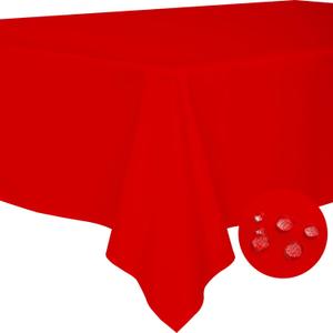 BYDOLL Table Cloth Red 54x54 Inch Tablecloth for 4 Foot Square Tables Outdoor Washable Wrinkle Free and Spillproof Polyester Tablecloth for Festival Camping Picnic Party Cover