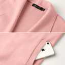 ZESICA Women's Casual Lapel Cardigan Long Sleeve Open Front Irregular Hem Soft Knitted Sweater Coat with Pockets,Pink,Large