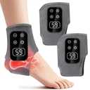 TEVIKE Foot Advanced Renew Triple Method Massager for Neuropathy and Plantar Fasciitis, Cordless Foot Massager with Heat and Vibration, Portable for Home Travel Use（Gray 2pcs）