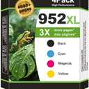 952XL 952 Ink Cartridges Black Color Combo Pack Compatible for HP 952 XL for HP952 Work for OfficeJet Pro 8710 7740 8720 8725 8210 8715 8702 8740 7720 8730 8735 8736 8740 Cyan Magenta Yellow(4-Pack)