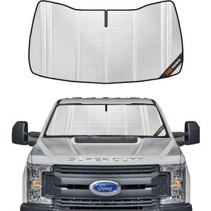 Windshield Sun Shade for 2021-2025 Ford F-150. Full Front Window Sunshade Coverage (Upgrade Shiny Silver)