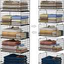 Yociyoga 5-Tier Stackable Closet Organizers and Storage Shelves, Closet Shelf Organizer Basket Bins, Foldable Sweater Storage for Closet Organizer System, Black (Patent 30022416)