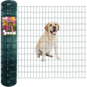 Green PVC Coated Welded Wire Fence 48 Inch x 50 Foot, 2 Inch x 4 Inch 14GA, Garden Border Fencing Roll Vinyl Coating Metal Wire Mesh Hardware Cloth for Yard Vegetable Plant Protection