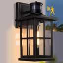 Outdoor Motion Sensor Light, Black Exterior Wall Lighting Fixtures,Dusk to Dawn Motion Sensor Outdoor Lights, Waterproof Front Porch Light Lantern for Garage, Patio. (Black, 1 Pack)