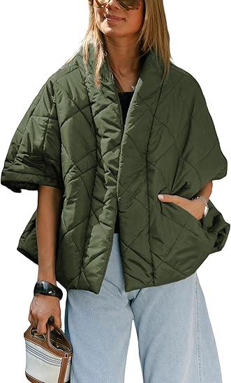 Women Puffer Vests Casual Lightweight Oversized Padded Jacket Coat Warm Quilted Vest Outerwear with Pockets S