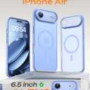 TOCOL for iPhone Air Case, Full Camera Protection, Built-in Magnetic Ring, Compatible with Magsafe Charger, Drop Protection, Translucent Matte Phone Case for iPhone 17 Air 6.5 inch (Light Blue)