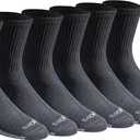 Dickies Men's Dri-Tech Mid-Crew Comfort Length Moisture Control Socks, (6, 12 Pairs), Comfort Length Black (6 Pairs), Large
