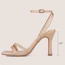 Women's Strappy High Heels Square Open Toe Stilettos Heeled Sandals | Ankle Strap Spool Heel Ladies Club Prom Party Daily Wedding Heels Crisscross Straps with Adjustable Buckle Strap