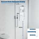 No Tile Needed Shower Niche for Bathroom Storage,Recessed Wall Niche,Three-Tier Shelves,Stainless Steel 12"×30" Matte White (White, 30 * 12 in)