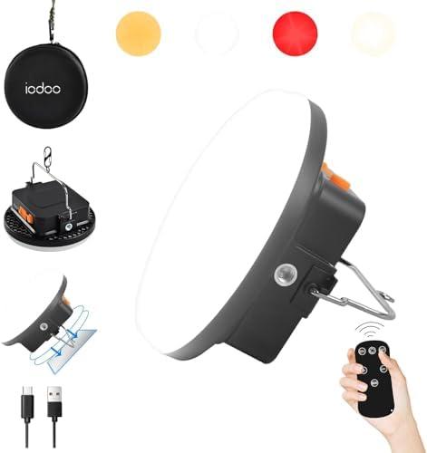IODOO 10000mAh 30W Rechargeable Camping Light with Remote 2500LM 2700/4000/6500K LED Camping Lantern Portable Camping Light IP65 Waterproof Tent Light Power Failure Emergency Survival Kits
