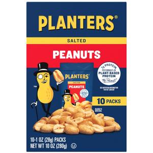 Planters Salted Peanuts 10 ct Box, 1 oz Packs, Pack of 6 (EXP 09/29/26)