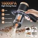 Car Vacuum Portable Cordless,16000PA Strong Suction Handheld Car Cleaner with Dual HEPA Filters,LED Light,Type-C Charging Mini Vacuum, One-Click Empty Compact for Home Cleaning and Office