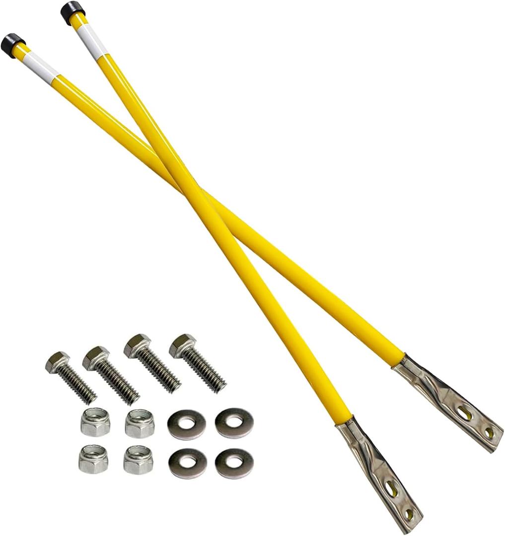 28" Yellow Snow Plow Markers Blade Guides 304 Stainless Steel Joint 3/4''Built-in Steel Wire Never Break for Blizzard Boss SNO-Way Western Snowplows Pickup Truck SUV UTV ATV