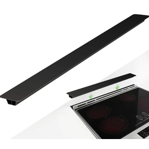 31.5" Slide-in Range Rear Filler Kit, Stove Gap Universal Trapezoidal filling strips, Cooktop Trim Kit Between Stove and Backsplash W10113901A for Whlrlpool & Most Brand (Black-31.5in)