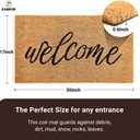 KANKUN Coco Coir Door Mat with Heavy Duty Backing, Welcome Doormat (17" x 30"), Doormat Entrance (Welcome3)