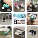 CordBrick Steel Weighted Cord Holder, Cord Wrap, Phone Accessory, Stocking Stuffer for Men, Adults, College Students. Nightstand, Desk Travel Organizer. Silicone. 2pk Coral