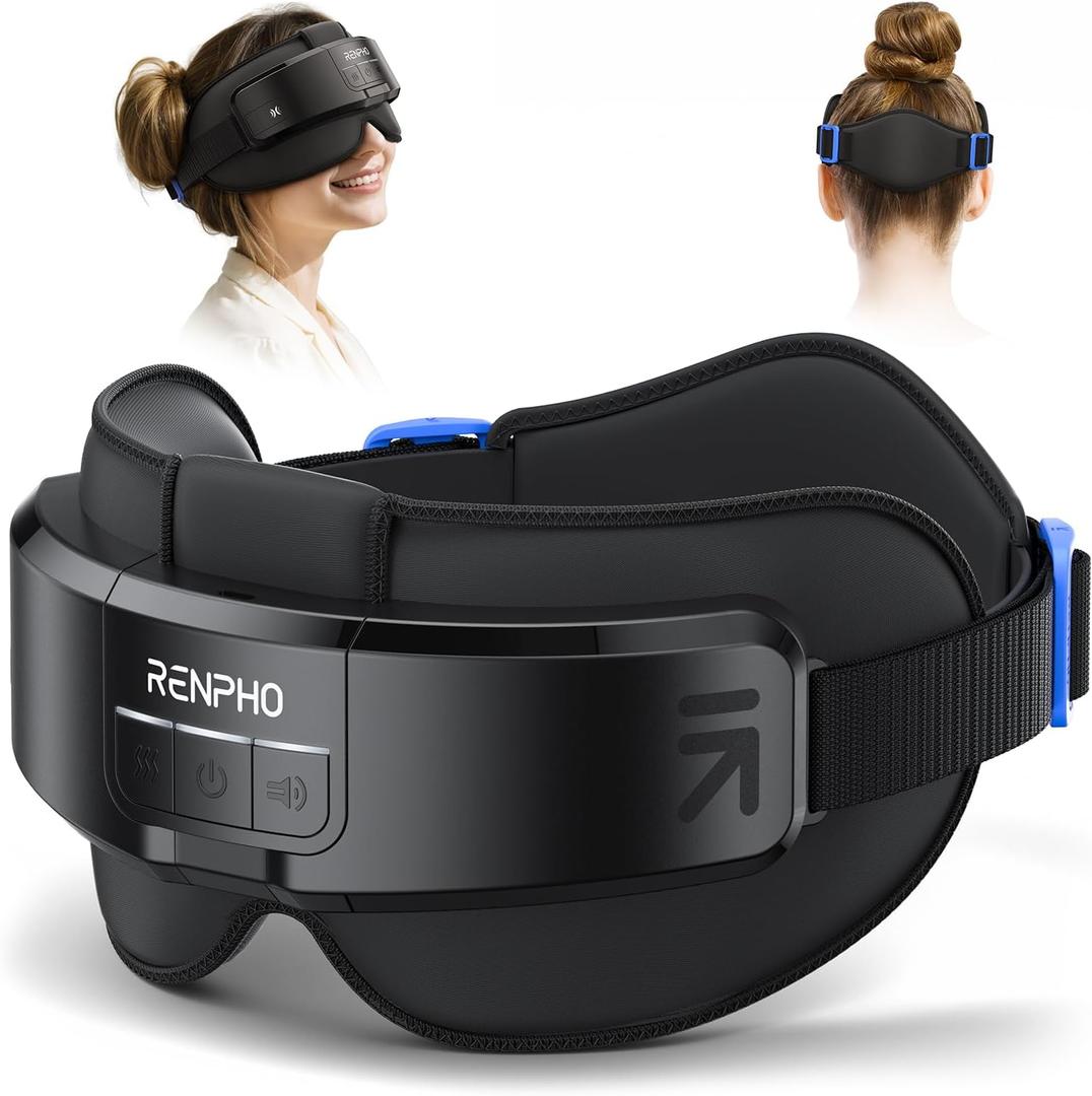 RENPHO FSA/HSA Eligible Head & Eye Massager, Eyeris Masc Heated Eye & Head Mask for Migraines, Mother's Day Gifts for Mom, Headache Massager for Forehead, Occiput and Temple, Birthday Gifts