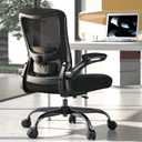 Ergonomic Office Chair for Long Hours, Adjustable Padded Lumbar Support for Lower Back Relief, 330 lb Capacity, Comfortable Computer Desk Chair for Home Office, Work & Study, Black