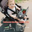 Universal Stroller Snack Tray, with Cup Holder & Removable Silicone Tray 3-in-1 Stroller Tray Attachment for Uppababy, Nuna, Mockingbird Easy Clean, Stable Grip, Toddler Snacking On The Go