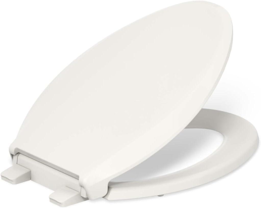 KOHLER 4636-RL-96 Cachet ReadyLatch Quiet Close Elongated Toilet Seat, Soft Close Lid, Compatible with Elongated Toilets, Biscuit