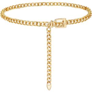 FIORETTO Chain Belt for Women Metal Waist Chain Fashion Multilayer Chain Belts for Dress