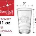 Bormioli Rocco Officina1825 Water Glasses (Set of 6), 11 oz, Clear