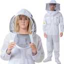 3 Layer Ventilated Bee Suit for Men & Women, Sting Proof Beekeeping Suit with Fencing & Round Veil, Professional Beekeeper Suit & Gear (XL), X-Large