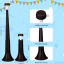 4 Pieces Stadium Horn for Adult, 21 Inch Collapsible Vuvuzela Trumpet for Sporting Events Football Carnival Party, Black