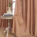 Joydeco Linen Curtains 90 Inch Length 2 Panels Set, Curtains for Living Room, Light Filtering Curtains 90 Inches Long, Living Room Curtains 90 Inches Long, Terracotta (52"W x 90"L (Pack of 2))