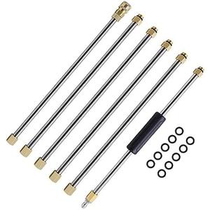 Milisten 6pcs High Pressure Washer Gutter Rod Extension Professional Gutter Attachment for Car Washing Quick Connect Design