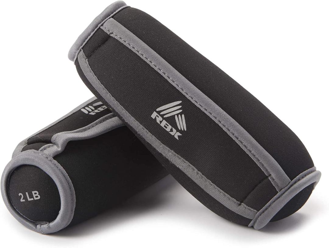 RBX Soft Hand Weights For Walking, Running, Physical Therapy, and Aerobics - with Hand Strap for Ergonomic Grip (Set of 2), Small Weights For Women & Men (Black)