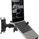 WALI Articulating Pegboard Adjustable Mount for Laptop and Monitor 2 in 1 with Vented Tray, Fits 1" Hole Spacing & Up to 1/4" Hole Diameter, Supports Laptop or Monitor Under 8.8lbs, PM00LP, Black