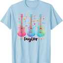 Girl Taylor First Name Personalized Groovy 80's Pink T-Shirt (Black), L