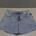 Denim Skort for Women High Waisted U Hem Y2K Jean Skort for Women Trendy Mini Skirt with Shorts and Pockets (Large)