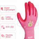 PACIFIC PPE 2 Pairs Gardening Gloves for women and Ladies, Rubber Coated Garden Gloves, Outdoor Protective Work Gloves, Small, Pruple & Red