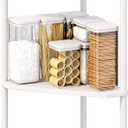 Corner Shelf Stand - 3 Tier Bamboo Small Corner Bookshelf for Office Kitchen Bedroom Plant Stand Living Room Decor Small Space (White3 Tier)