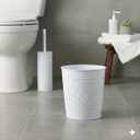 Autumn Alley White Farmhouse Bathroom Trash Can and Toilet Bowl Brush with Holder - White Bathroom Accessories Set for Charming Bathroom Dcor