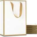 YACEYACE White Gift Bags - Medium Size, 20 Pcs, 8"x4"x10.5", Elegant Paper Bags for Boutique, Party, Wedding, Birthday, Retail
