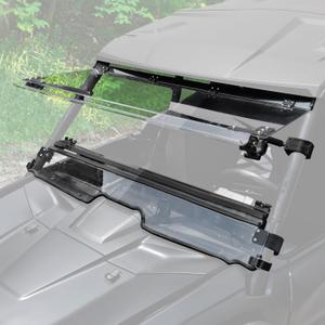 3-IN-1 Flip Up Front Windshield for Honda Talon 1000R 1000X 1000X-4 2019-2025 Accessories, Clear 1/5" Hard Coated Poly Front Windscreen, Can be Closed, Vented, or Fully Open
