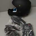 Youth Dirt Bike Helmet DOT Certified - Full Face Motorcycle Helmet for Off-Road, ATV, Street Riding, Includes Adjustable Goggles & Protective Gloves (Small, BLACK)