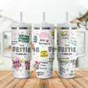 Gossby Bestie Gift for Women - 30oz THE BESTIE TUMBLER - Friend Tumbler for Women - Christmas, Birthday, Friendship Gifts - Funny Best Friend Gift - Stainless Steel Insulated Travel Mug with Handle
