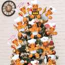 12 Pack 8.6 Inch Large Chef Gingerbread Christmas Tree Picks Decoration Two Sided Cooking Gingerbread Man Christmas Tree Topper Baking Ginger Bread for Xmas Ornaments Vase Decor