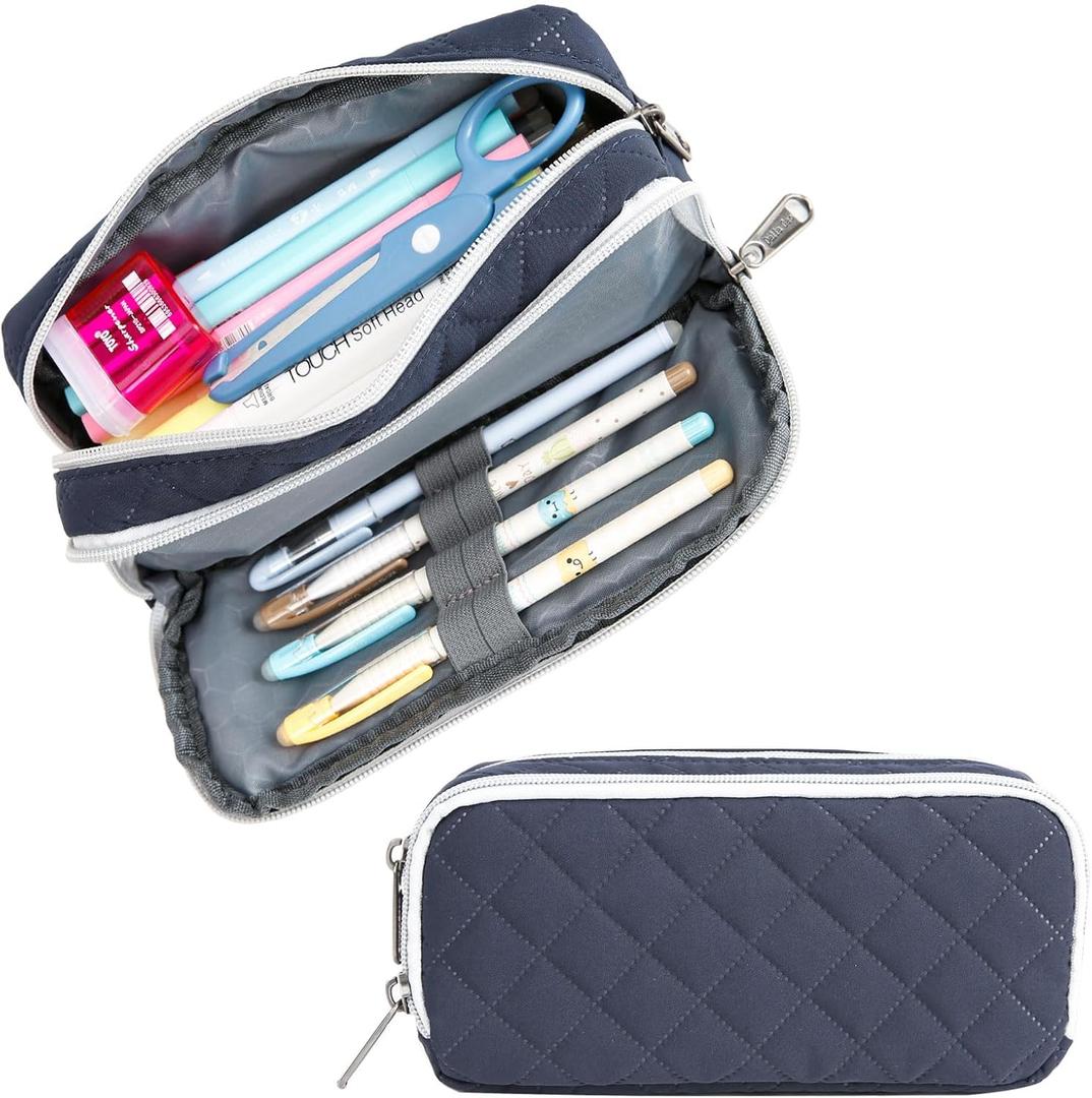 2 x Della Gao Small Pencil Case Pencil Pouch (DarkBlue-02RH)